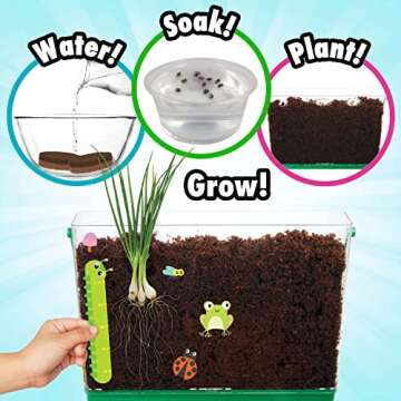 Miracle GRO My First Root Viewer- Decorate & Plant Your Own Garden - Stem Kit for Kids - Soil & Vegetable Seeds Included - Science Educational Teens Kids Gardening Set Age 6+, Multicolor