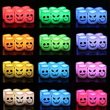 GenSwin Color Changing Flameless Candles for Halloween Decor