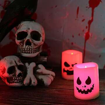 Color Changing Flameless Halloween Candles - 6 Pack