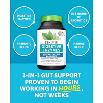 Zenwise Health Digestive Enzymes for Gut Health - Probiotic Multi Enzymes with Prebiotics and Probiotics for Women and Men for Digestive Health and Bloating Relief, Daily Enzymes for Digestion -60 CT