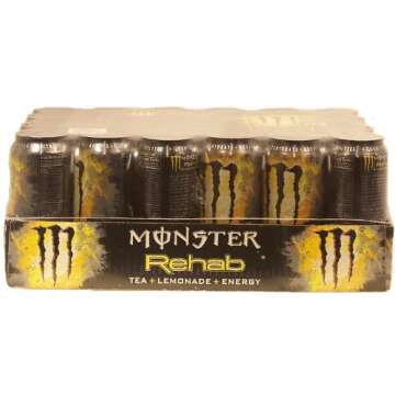 Monster Rehab Tea + Lemonade + Energy, Energy Iced Tea, 15.5 Ounce (Pack of 24)