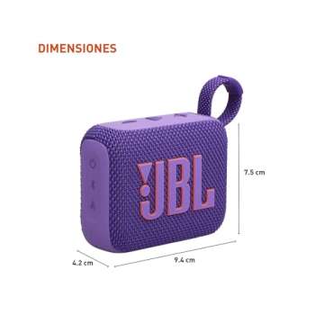 JBL Go 4 - Ultra-Portable, Waterproof and Dustproof Bluetooth Speaker, Big Pro Sound with Punchy bass, 7-Hour Built-in Battery, Made in Part with Recycled Materials (Purple)