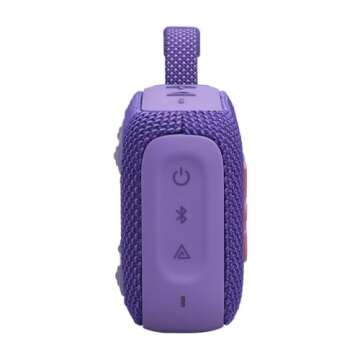 JBL Go 4 - Ultra-Portable, Waterproof and Dustproof Bluetooth Speaker, Big Pro Sound with Punchy bass, 7-Hour Built-in Battery, Made in Part with Recycled Materials (Purple)