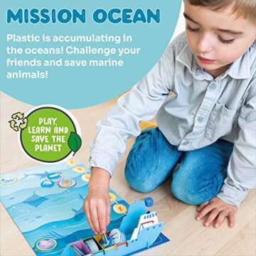 Mission Ocean - A Family Board Game About Ocean Conservation - Fun & Educational Preschool Games for Boys and Girls - Learning Resources for Kids Ages 3-6 by Adventerra Games