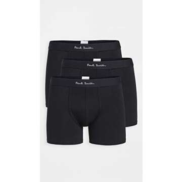 Paul Smith mens Ps Paul Smith Men Trunk Lng 3 Pk Underwear, Black, Medium US