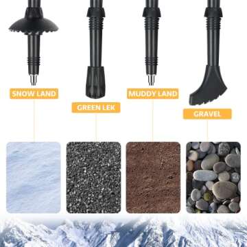 Covacure Hiking Poles Collapsible Trekking Poles - Aluminum Alloy 7075 Walking Sticks for Hiking with Telescopic & Foldable Tri-fold Design Hiking Gear for Women Men, Hiking, Camping, Climbing