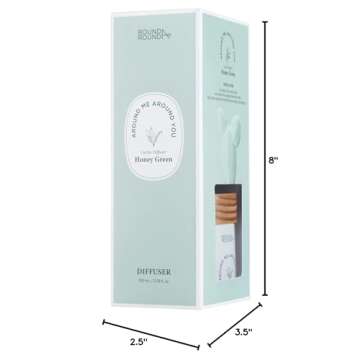 Round A'ROUND Cactus Diffuser (Honey Green) | Fragrances Reed Diffuser, Cute Shaped Design with Light, Bilberry, Clean, Green, Refreshing Scent for House, Home, Office 3.37 fl.oz. 100ml