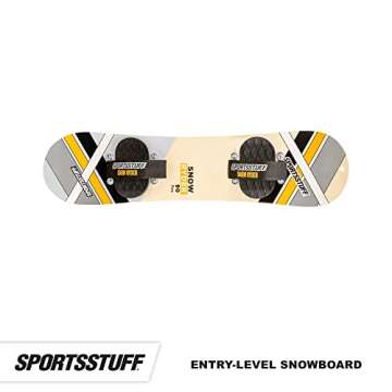 SportsStuff Snow Ryder - 90cm Yellow Hardwood Snowboard for Beginners