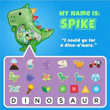 BIZYBOO - The Original Seek & Find Plush - Hidden Object Search Problem Solving Educational Matching Game for Kids 2 and Up (Spike)