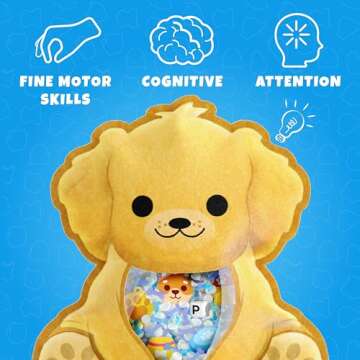 BIZYBOO - The Original Seek & Find Plush - Hidden Object Search Problem Solving Educational Matching Game for Kids 2 and Up (Spike)