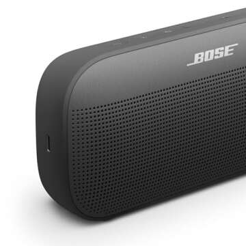 Bose New SoundLink Flex Portable Bluetooth Speaker (2nd Gen), Portable Outdoor Speaker with Hi-Fi Audio, Up to 12 Hours Battery Life, Waterproof and Dustproof, Black