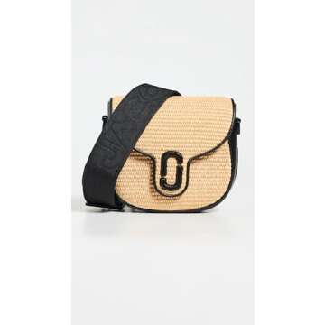 Marc Jacobs The Woven J Marc Small Saddle Bag, Natural