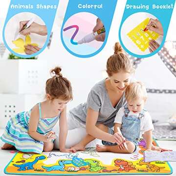 Kids Toys Water Doodle Mat: Dinosaur Painting Coloring Pad for Toddlers 1-3 - Aqua Magic Drawing Board for 2 3 4 Year Old Toddler Arts and Crafts Christmas Birthday Gifts for Girls Boys Age 2-4 3-5