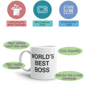 World's Best Boss Mug - Perfect Gift for Office Fans & Coworkers