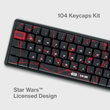 Team Liquid Star Wars Dark Side PBT Dye Sublimation Keycaps for Mechanical Gaming Keyboards, Cherry MX Switches, Custom Side Print, ANSI ISO Support, US Layout