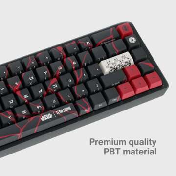 Team Liquid Star Wars Dark Side PBT Dye Sublimation Keycaps for Mechanical Gaming Keyboards, Cherry MX Switches, Custom Side Print, ANSI ISO Support, US Layout