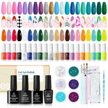 Beetles Mermaid Collection Gel Polish Kit with Brushes & Nail Art Supplies