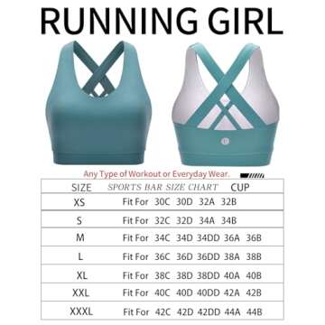 RUNNING GIRL Sports Bra for Women, Criss-Cross Back Padded Strappy Sports Bras Medium Support Yoga Bra with Removable Cups(WX2353D.Blue.XS)