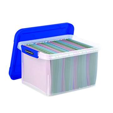 Bankers Box Heavy Duty Plastic File Box with Hanging Rails, Letter/Legal, 1 Pack (0086205)