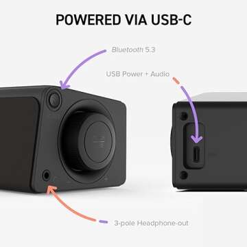 Compact Under-monitor Soundbar with Bluetooth 5.3