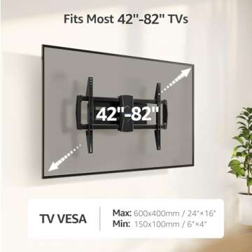 MOUNTUP Full Motion TV Wall Mount for 42-82 inch TVs