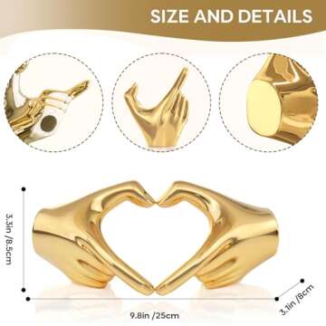 XMGZQ Gold Heart Hands Sculpture,Couple Gifts,Gold Knick Knacks Home Decor Aesthetic,Wedding for Couple,Home Décor Accents,Tv Stand Decor Items,Bookshelf Decor Objects