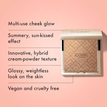 ICONIC LONDON Kissed by the Sun | Multi-Use Blush, Bronzer, & Highlighter, For All Skin Types, Cruelty-Free, Vegan Makeup, (Oh Honey) 0.17 oz