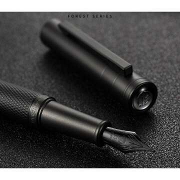 Matte Black Fountain Pen Set - Classic Elegance