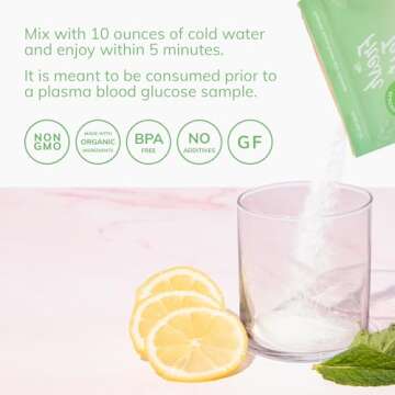 The Fresh Test, 50-gram Powder Drink Mix | Additive-Free, Non-GMO, Organic Ingredients | Mint Lemonade