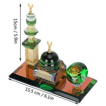 Pssopp 3D Mosque Architecture Model Kits Muslim Crystal Ornaments Islamic Home Table Decor Showpiece for Home Desktop Car Decoration Gifts