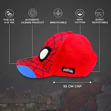 Spider-Man 3D Boy Hat - Fun Kids Cap for Young Fans