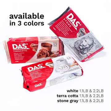 DAS Air-Hardening Modeling Clay - Terra Cotta Clay 2.2lb Block - Pliable Air Clay for Sculpting and Coating - Easy to Use Air Dry Modeling Clay for All Ages - Molding Clay for Sculpting and More