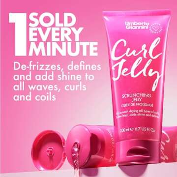 Umberto Giannini Curl Jelly Scrunching Jelly 7 fl Oz - Frizz Solution Defining Hair Gel for 2a-4c Curly, Wavy, Coily Hair - Vegan & Cruelty-Free