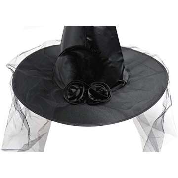 Halloween Witch Hat Costume Accessory Women Hats for Halloween Party Cosplay (Black)