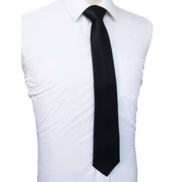 JEMYGINS Black Tie Silk Necktie for Men - Stylish Accessory