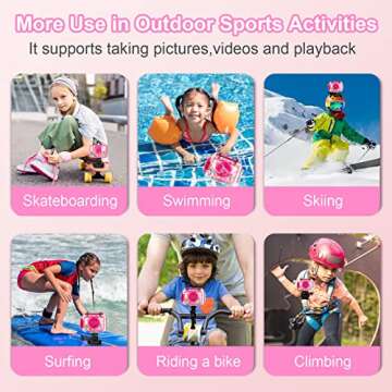 GKTZ Kids Waterproof Camera - Underwater Camera Birthday Gifts for Girls Boys Children Digital Action Camera with 32GB SD Card, Pool Toys for Kids Age 4 5 6 7 8 10