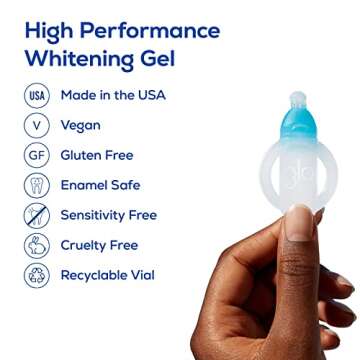 GLO Science — GLO Brilliant Advanced White Smile — Teeth Whitening Device Kit w/Patented Illuminating Heat Warming Mouthpiece and LED Light Technology — Designed for Sensitive Teeth, Blue Device