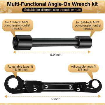 Feekoon Plumbing Tools 3 in 1 Wrench Kit