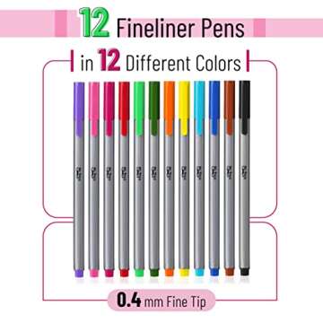 Mr. Pen- Fineliner Pens, 12 Pack, Pens Fine Point, Colored Pens, Bible Journaling Pens, Journals Supplies, School Supplies, Pen Set, Art Pens, Writing Pens, Fine Tip Markers