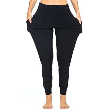 Kcutteyg Womens Joggers with Pockets High Waisted - Soft Lightweight Athletic Workout Pants for Running Gym Fitness Yoga and Casual (Black9, Large)