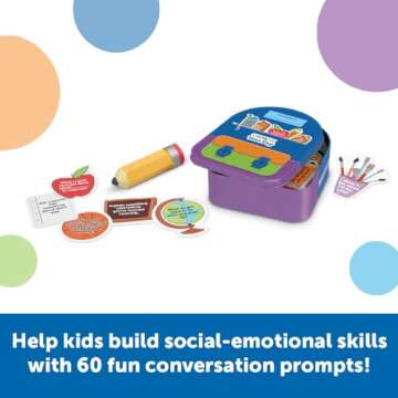 Learning Resources Unpack Your Day Conversation Kit - Social Emotional Learning Games for Kids Ages 5+, Conversation Starters for Kids,Educational Toys ,Gifts for Boys and Girls