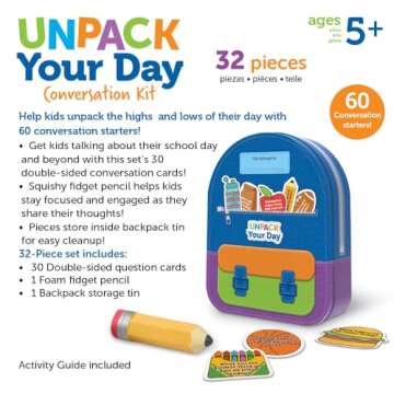 Learning Resources Unpack Your Day Conversation Kit - Social Emotional Learning Games for Kids Ages 5+, Conversation Starters for Kids,Educational Toys ,Gifts for Boys and Girls