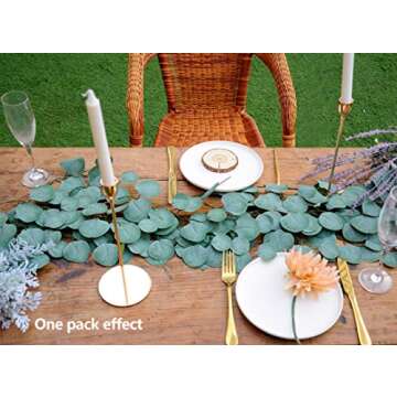 Miracliy Eucalyptus Garland, 5.5 Ft Artificial Eucalyptus Leaves Greenery Vine for Table Runner Wedding Backdrop Mantel Party Home Decor (Grey Green)