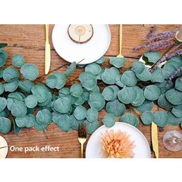 Miracliy Eucalyptus Garland, 5.5 Ft Artificial Eucalyptus Leaves Greenery Vine for Table Runner Wedding Backdrop Mantel Party Home Decor (Grey Green)