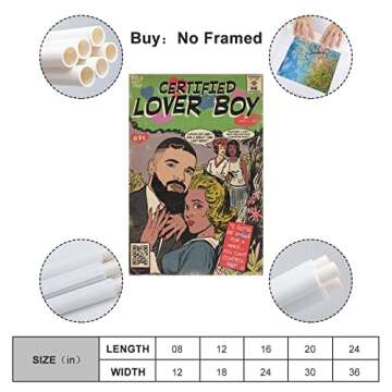 ChezMax Drake Poster Certified Lover Boy Music Album Poster Poster Canvas 90s Wall Art Room Aesthetic Posters 12x18inch(30x45cm)