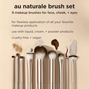 Real Techniques 9 Piece Makeup Brush Set - Au Naturale