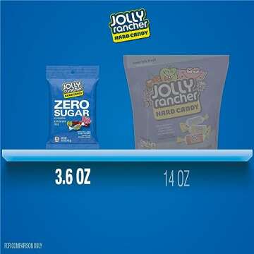 JOLLY RANCHER Zero Sugar Assorted Fruit Flavored Hard Candy Bag, 3.6 Oz