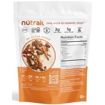 NuTrail Nut Granola Cereal, Cinnamon Pecan, No Sugar Added, Gluten Free, Grain Free, Keto, Low Carb, Healthy Breakfast 8 oz. 1 Count