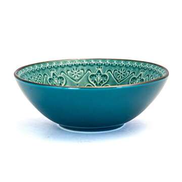 Elama 16-Piece Ocean Teal & Green Dinnerware Set