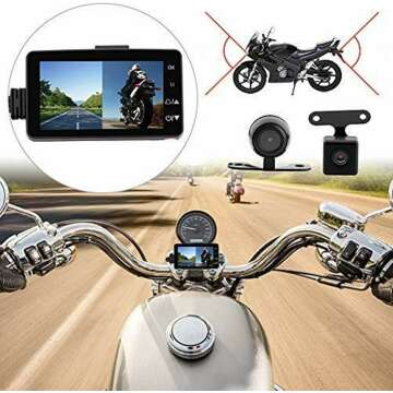 MASO Motorcycle Dash Cam: Waterproof Front & Rear Dual HD 1080p